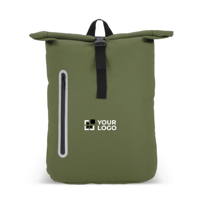 Zaino roll-top in PU con dettagli riflettenti 20L