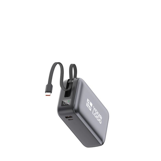Power bank compatto con ricarica rapida e display LED 30.000mAh