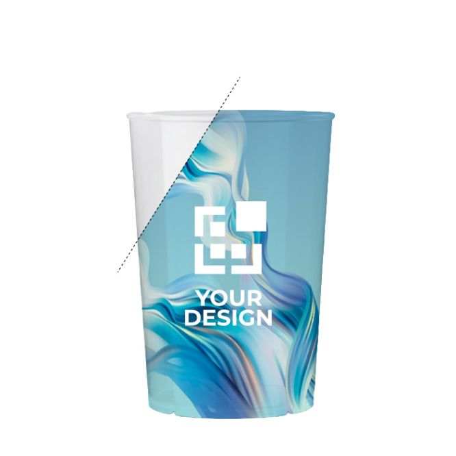 Bicchiere riutilizzabile in plastica resistente da 250 ml, prodotto in Europa