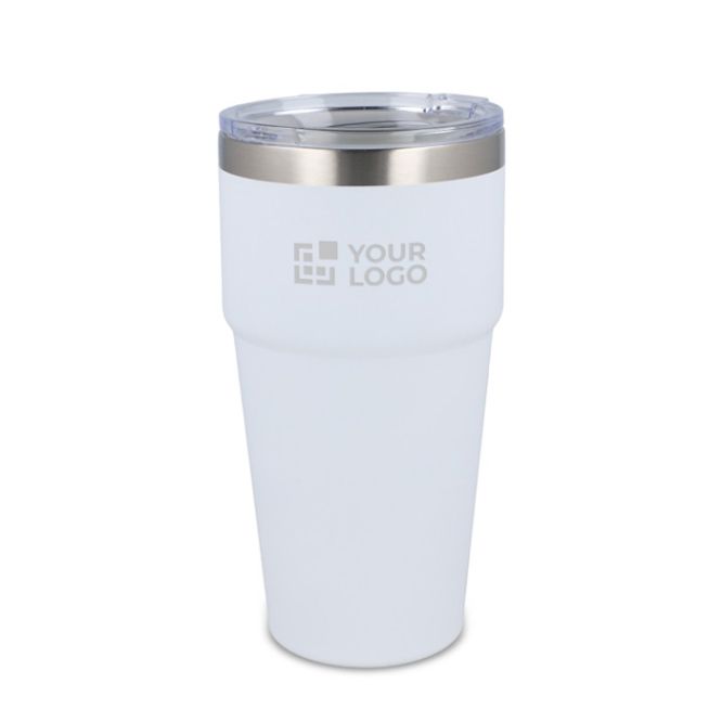 Bicchiere termico con interno in ceramica e coperchio 500ml