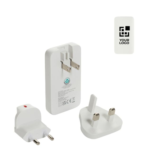 Caricatore piatto ultrafine con spine da viaggio e USB-C 65W