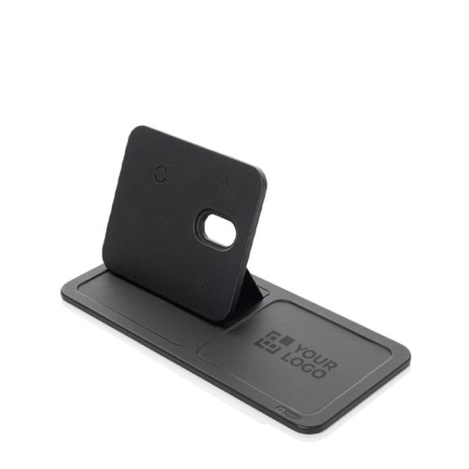 Caricatore wireless pieghevole 3 in 1 e vassoio da tavolo in PU RCS