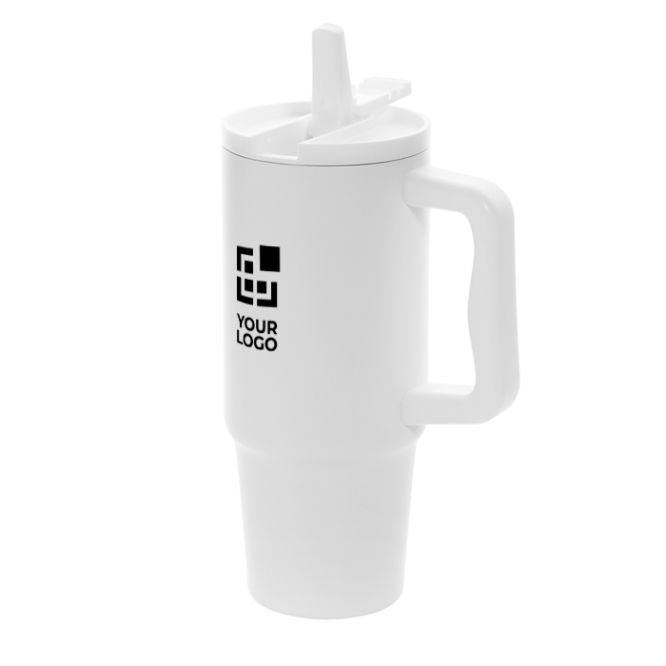 Tazza acciaio riciclato con beccuccio ribaltabile e tappo a vite 900ml