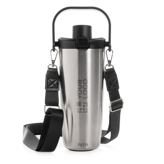 Borraccia termica in acciaio inox riciclato con cordino 600 ml