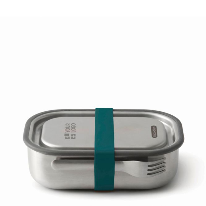 Lunch box in acciaio inox con posate e fascia Black+Blum da 1 litro