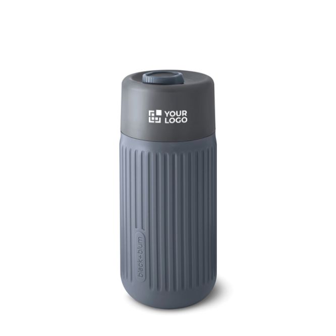 Bicchiere termico da viaggio in vetro con custodia in silicone Black & Blum 340 ml