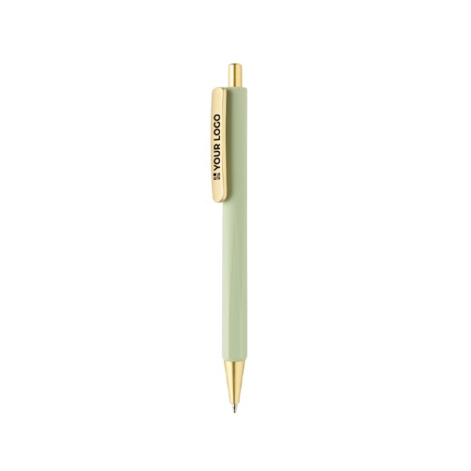 Penna ergonomica a tre lati soft touch con inchiostro blu