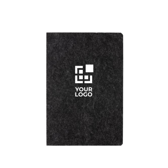 Quaderno A5 a righe con copertina in feltro riciclato certificato