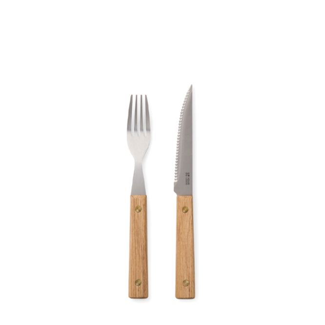 Set di posate in acciaio inox da 8 pezzi per barbecue