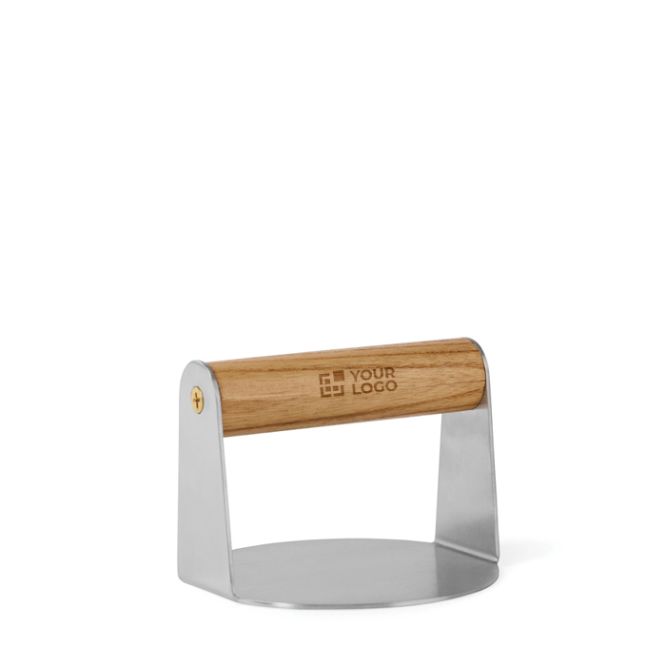 Pressa per hamburger in acciaio inox con manico in legno Paso
