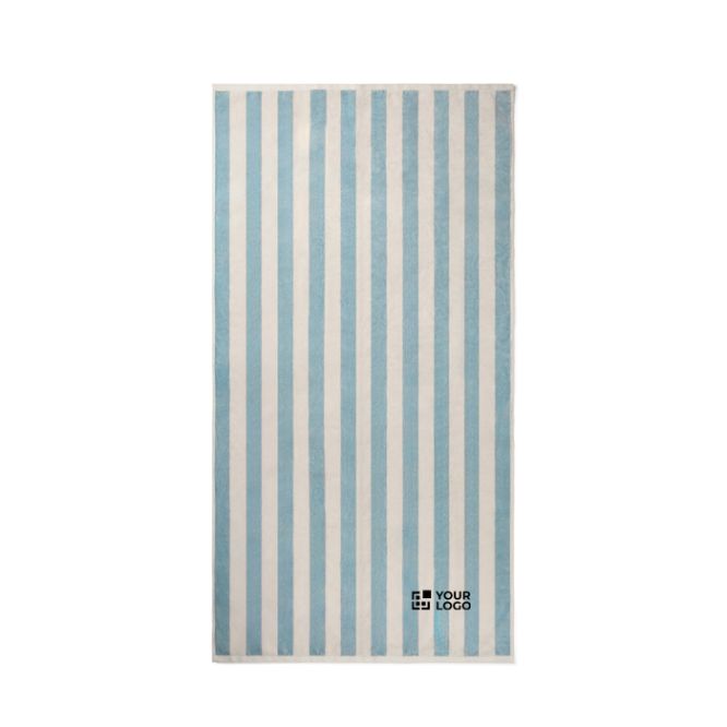 Asciugamano da spiaggia in cotone riciclato a righe bicolore 450 g/m² 80 x160 cm