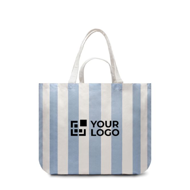 Borsa da spiaggia in cotone riciclato con tracolle e manici 390 g/m²