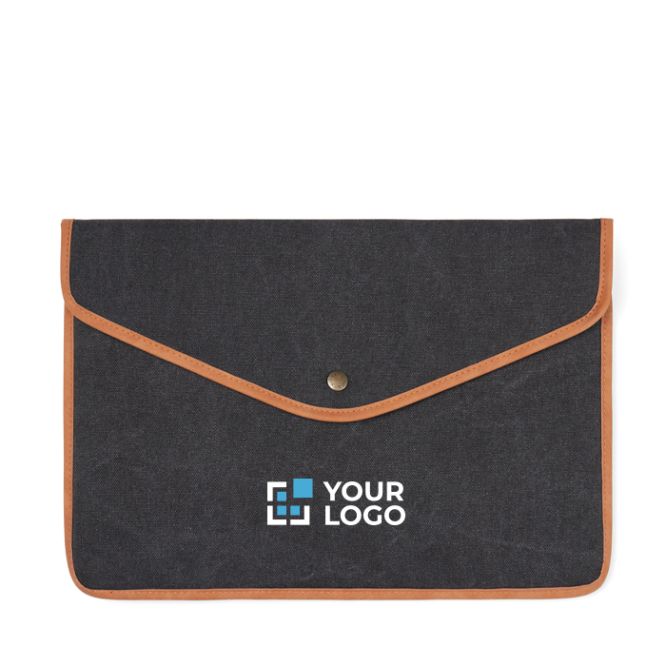 Custodia per laptop in tela riciclata con bordi colorati 16