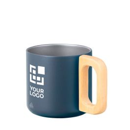 MOMSIV Tazza da caffè blu, riutilizzabile sottovuoto, a doppia parete, a doppia parete, isolante, in acciaio inox, ecologica, da viaggio, ufficio, per caffè, tè caldo e bevande fredde, 380 ml