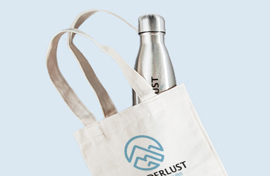 Shopper con logo e borraccia in alluminio