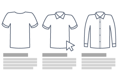 Selezione di capi d'abbigliamento